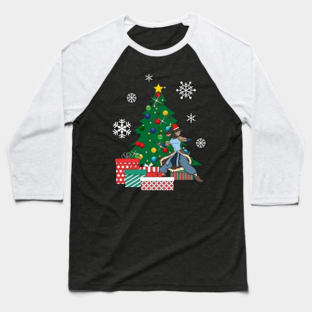 Korra Around The Christmas Tree Avatar Baseball T-Shirt by Nova5